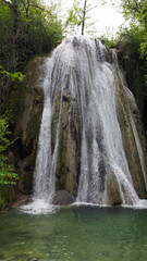 waterfall in the forest. Caylus.