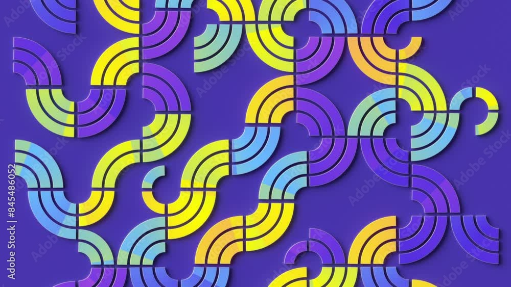 Poster 3d rendering loop animation of a repeating geometric pattern 4K