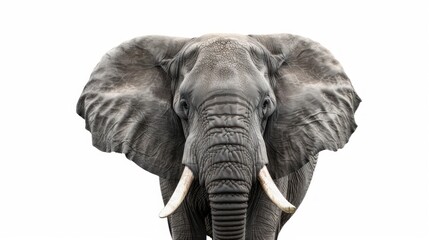 Fototapeta premium photo of an elephant's head on a white background