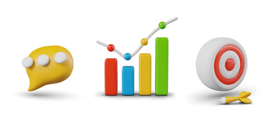 Set of business icons. Templates for marketing, targeting, analytics services