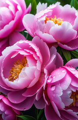 Beautiful lush peony, close-up. Made with the help of a neural network. High quality photos