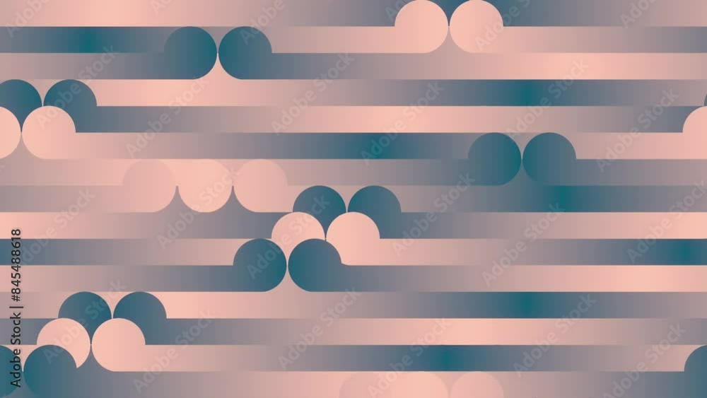 Aufkleber Smooth flowing geometric shapes. 3d rendering loop animation 4K