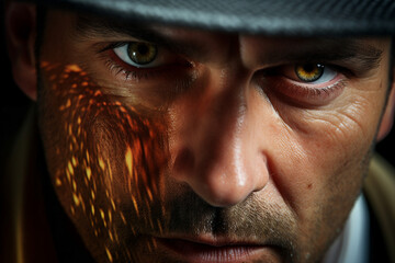 Obraz premium Creative AI generated picture vintage spy movie style secret agent person at work