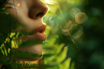 Relaxed yoga person meditating outdoors feel connection harmony with nature illustration made with Generative AI