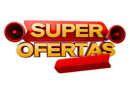 Super offers 3d render label isolated in transparent background