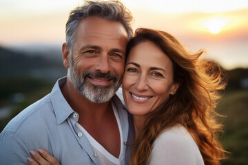 Obraz premium Affectionate elderly couple enjoying spending time together after retirement generative AI