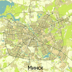 Minsk, Belarus map poster art