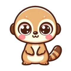 Obraz premium A cute cartoon animal with big eyes and a smile