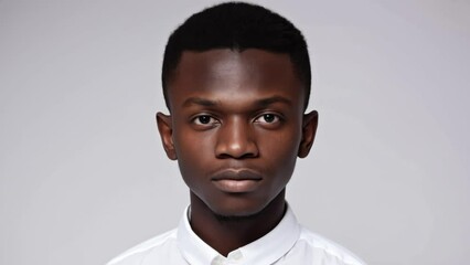 Getting older an African man ageing time lapse portrait on white background.