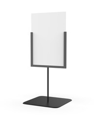 Mini banner with metal stand blank template, 3d illustration.