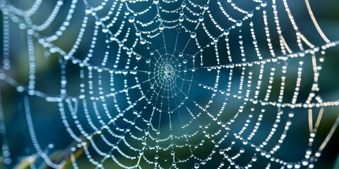 Naklejka premium Spider Web-Inspired Network Infrastructure for Resilience, Adaptability, and Efficiency. Concept Network Infrastructure, Resilience, Adaptability, Efficiency, Spider Web-Inspired