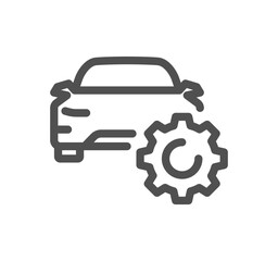 Car related icon outline and linear vector.