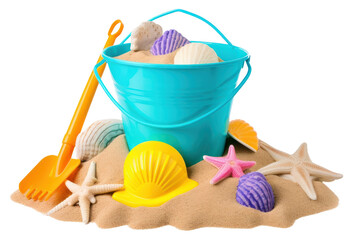 PNG Toy Bucket bucket seashell sand.