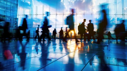 Business and Economy Skyscrapers and reflective glass curtain walls Create an atmosphere of success and organizational growth