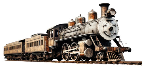 Naklejka premium PNG Train locomotive vehicle railway transparent background