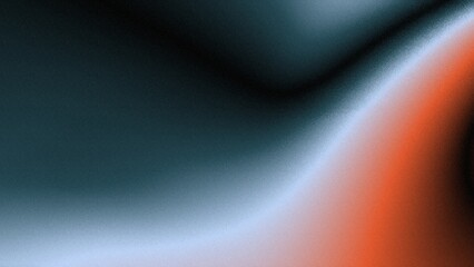 Abstract background flat wave style. Vintage soft blur noise freeform gradient background with green white orange waves colors airbrush. copy space