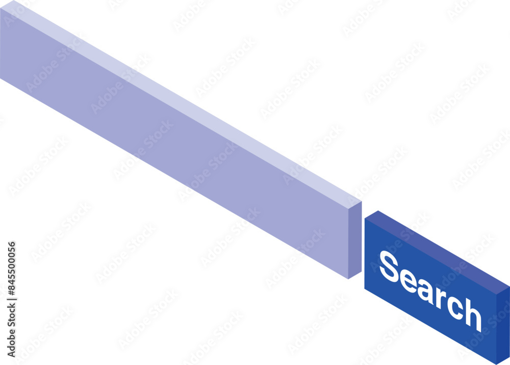 Poster blank search bar with a blue search button is waiting for a user to type in a search term
