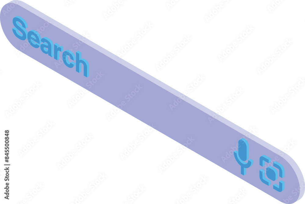 Aufkleber search bar with voice and visual search isometric icon is showing different search options