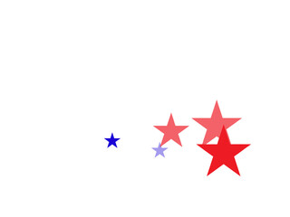  backdrop Vector Illustration, Blue and Red 4th of July Stars sparkles isolated on white.