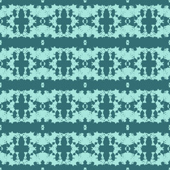 Blue and white watercolor ornament painted with watercolor on paper.