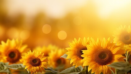 Obraz premium Sunflower Serenade: A Vibrant Bloom Radiating Warmth on a Sunny Day Amidst Lush Green Fields