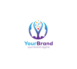 creative virtual brain thinking logo concept