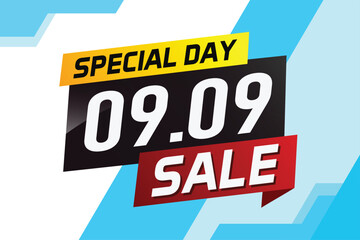 9.9 Special day sale word concept vector illustration with ribbon and 3d style for use landing page, template, ui, web, mobile app, poster, banner, flyer, background, gift card, coupon

