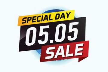5.5 Special day sale word concept vector illustration with ribbon and 3d style for use landing page, template, ui, web, mobile app, poster, banner, flyer, background, gift card, coupon

