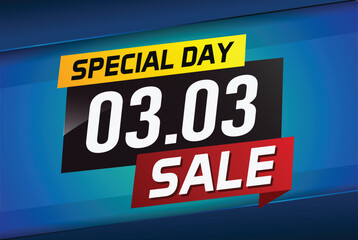 3.3 Special day sale word concept vector illustration with ribbon and 3d style for use landing page, template, ui, web, mobile app, poster, banner, flyer, background, gift card, coupon


