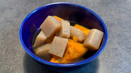 かぼちゃとこんにゃくの煮物