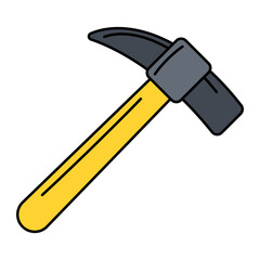 Cobbler Hammer concept, Convex striking surface steel hammer vector outline design, Industrial EquipmentSymbol, 1st of May Sign,  International Workers Day stock illustration