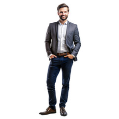 Fototapeta premium Lucky businessman over isolated