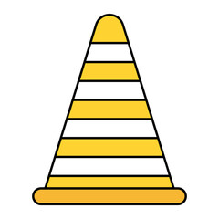 Barrier Cone concept, Construction zone or Site ahead vector outline design, Industrial EquipmentSymbol, 1st of May Sign,  International Workers Day stock illustration