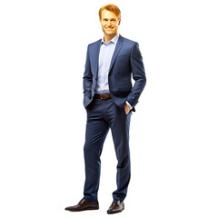 Lucky businessman over isolated