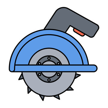 blue circular saw tool clip art preview