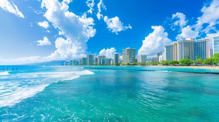 Honolulu skyline , Oahu skyline , Hawaii skyline