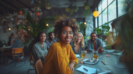Diverse Group of Young Businesspeople Collaborating in a Modern Office Setting
