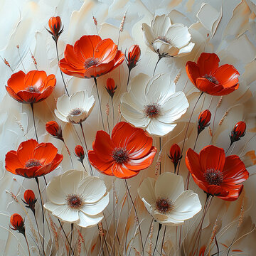 poopy flowers wall painting