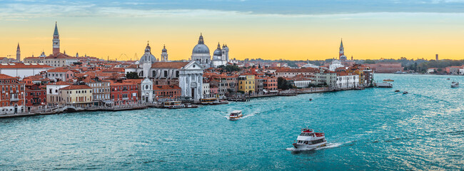 Panoramic view of Venice Skyline, Italy.