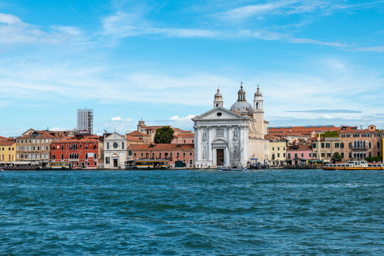 Skyline with Santa Maria del Rosario church, Venice Italy.