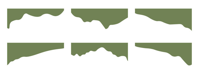 Collection of dividers shape templates. Modern separator header for website and app. Curve lines, wave collection of abstract design element for top and bottom page web site