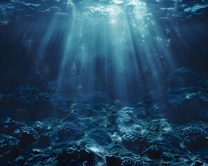 Fototapeta premium Serene Underwater Backdrop for Diving or Water Sports Product Presentation
