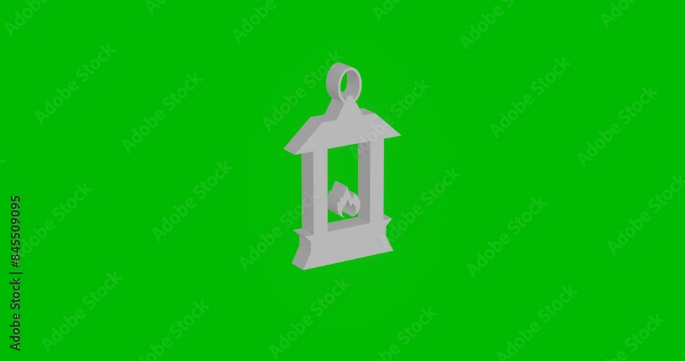 Poster animation of rotation of a white christmas lantern with shadow. simple and complex rotation. seamles