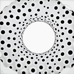 a white plate with black dots on it