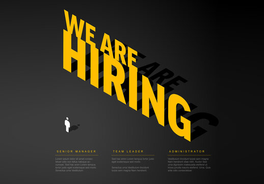 Job position dark poster flyer social media status - we are hiring