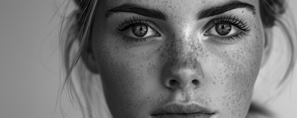 Obraz premium Monochromatic portrait, focusing on shades of a single color for a minimalist yet impactful look, hyper-realistic 4K photo.