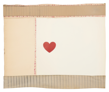 PNG Heart vintage white background rectangle envelope.