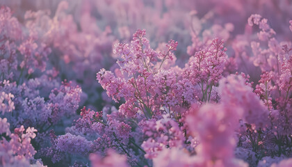 A close up of purple flowers with a blue background