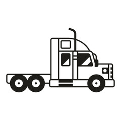 Freight Cargo Truck Icon in Line Art Design