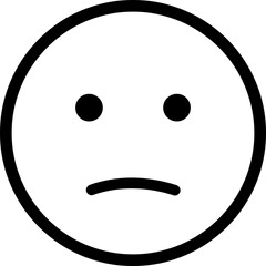 Sad Emoticon Icon, Realistic Emoji faces, Emojis flat style. face neutral blame, tears, happy smiley faces reactions, isolated in transparent background for emoticon characters design collection.